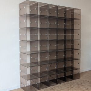 Ensemble de 42 cases Plexiglass à moduler, années 70, Italie