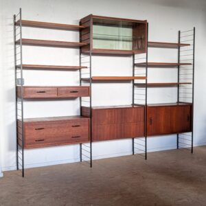 Ensemble mural modulable teck des années 60