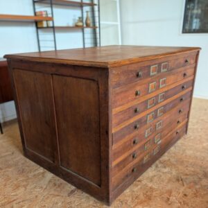 Meuble d'architecte à plans chêne massif début 20ème