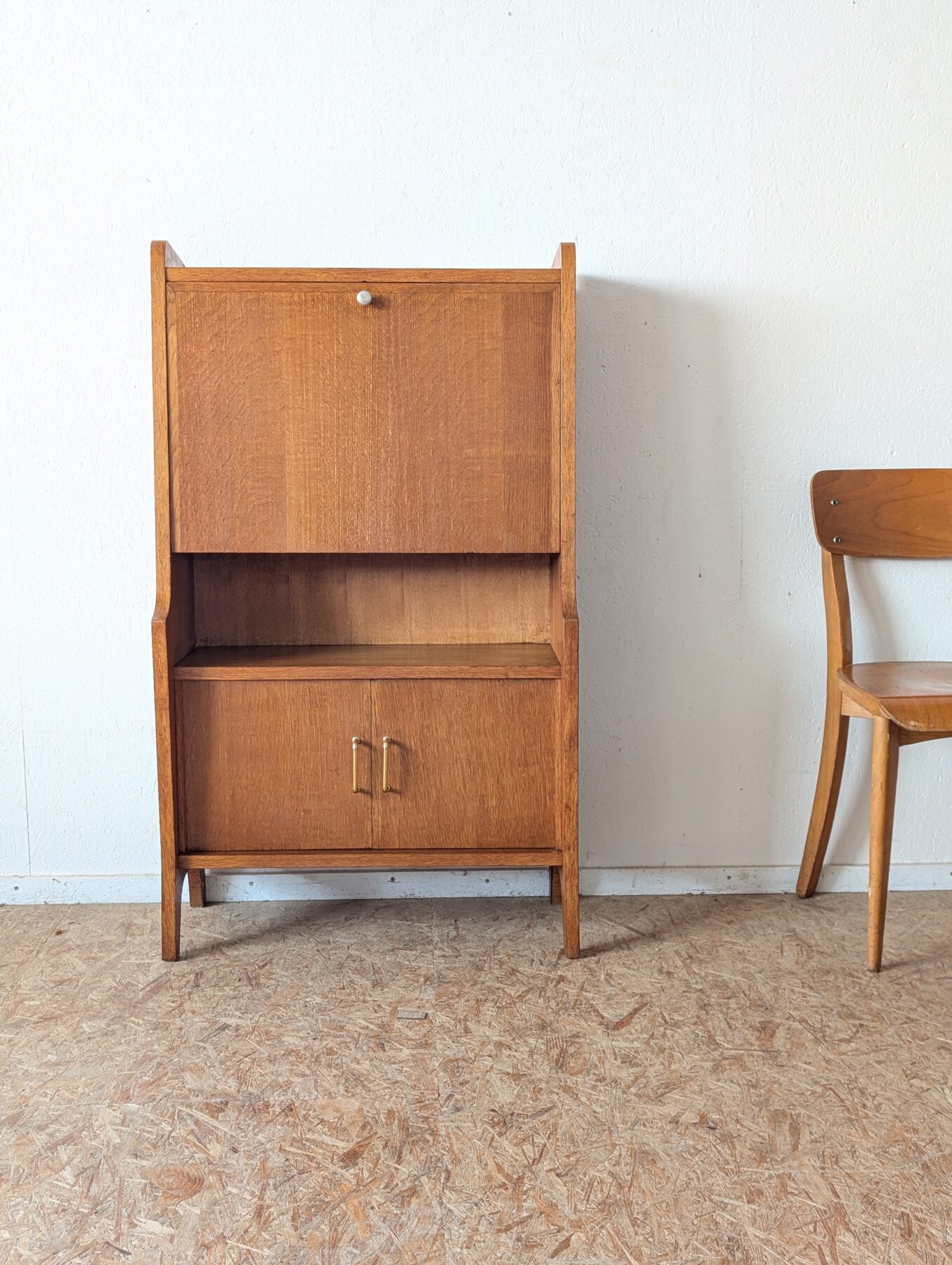 Meuble secrétaire chêne des années 50 – Image 3