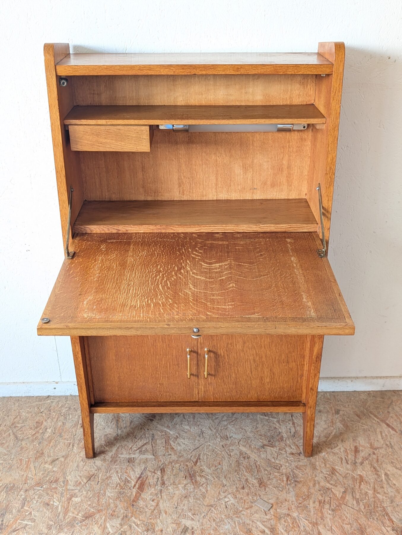 Meuble secrétaire chêne des années 50 – Image 4