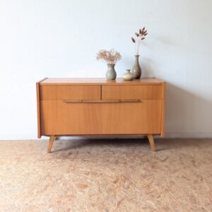 Bahut teck blond tchèque vintage