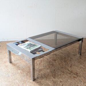 Table basse verre fumé années 70