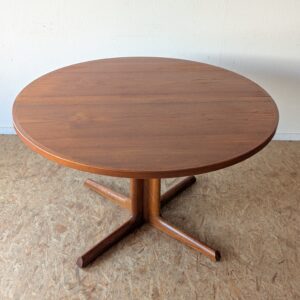 Table ronde danoise Gudme Møbelfabrik extensible avec 2 rallonges, années 60