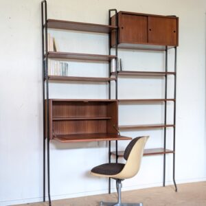 Bibliothèque autoportante teck, Italie, années 60