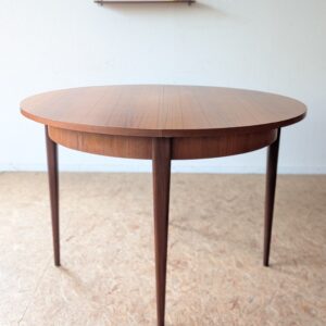 Table ronde teck extensible années 60