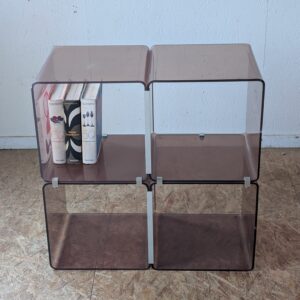 Meuble d'appoint plexiglas fumé vintage