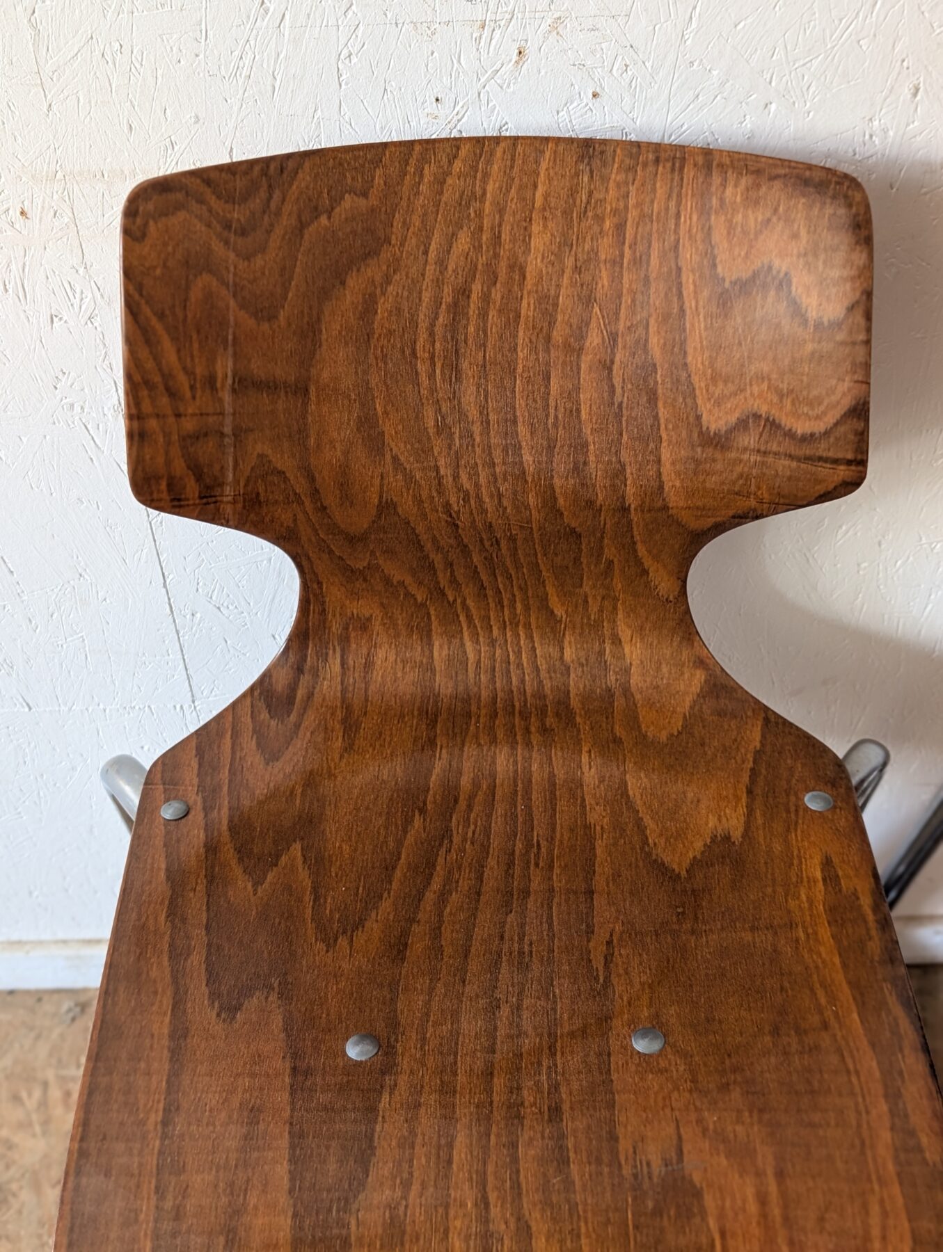 Suite de 4 chaises vintage Eurosit pagwood et chrome – Image 13