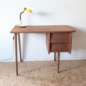 Bureau chêne pieds compas années 50